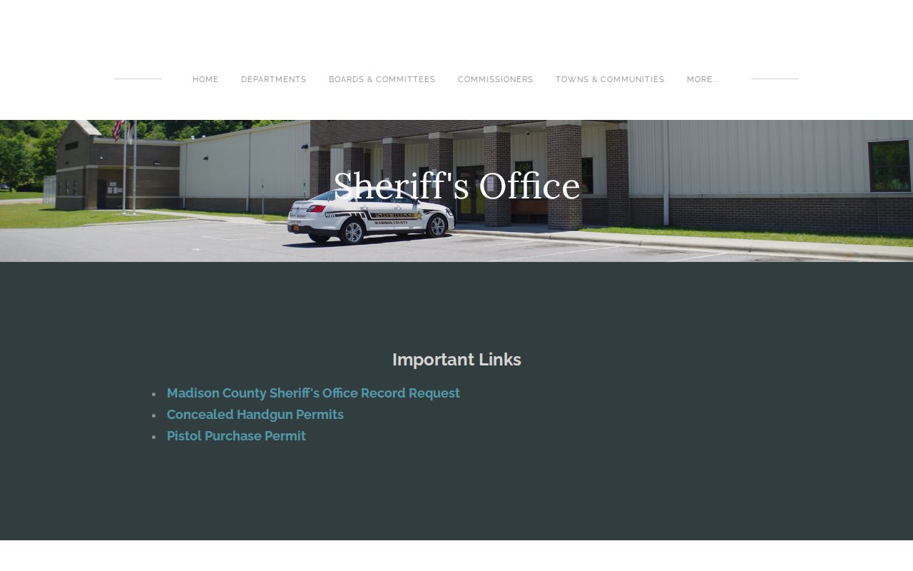Official Madison County Sheriff Office webpage