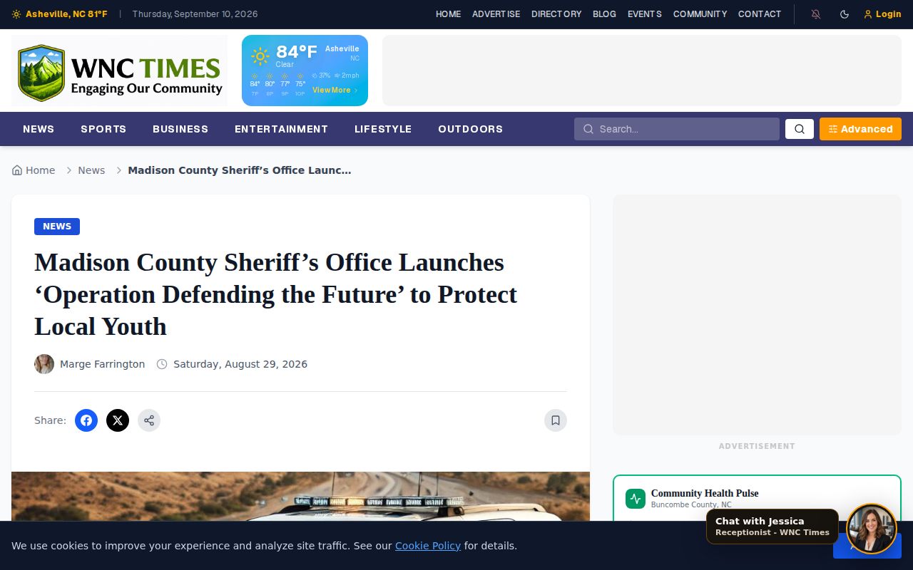 WNC Times Madison County law enforcement story header
